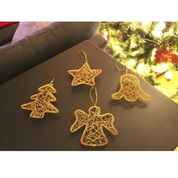 Hallmark Other - NEW - Hallmark 16 Piece Gold Wire-Wrapped Christmas Ornaments